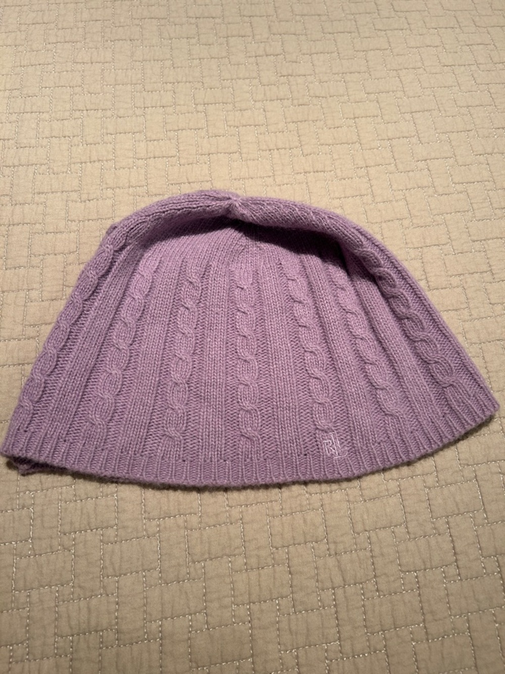Ralph Lauren Lavender Cable Knit Beanie